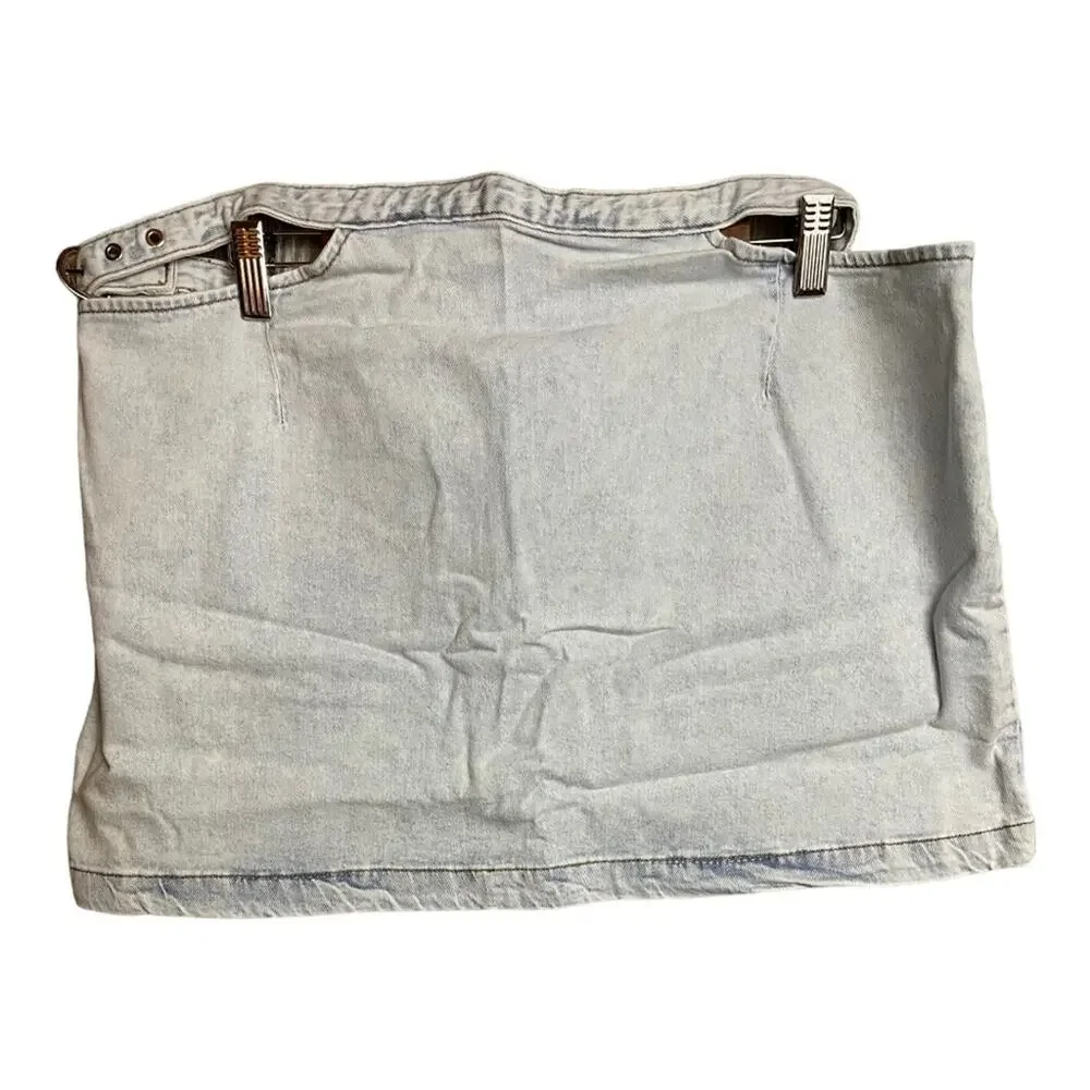 WeWoreWhat Indigo Comfort Cut Out Mini Denim‎ Skirt XL NWT